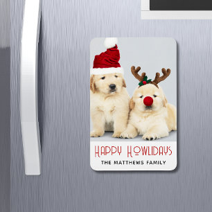 Happy Howlidays Dog Lover Holiday Christmas Photo Magnet