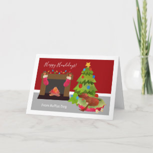 Happy Howlidays Dog Themed Christmas Personalized Holiday Card