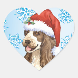 Happy Howlidays English Cocker Spaniel Heart Sticker