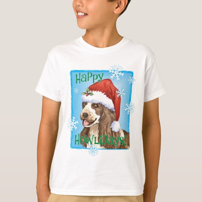 Happy Howlidays English Cocker Spaniel T-Shirt (Front)