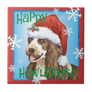 Happy Howlidays English Cocker Spaniel Tile