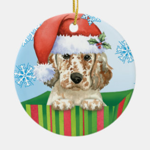 Happy Howlidays English Setter Ceramic Ornament