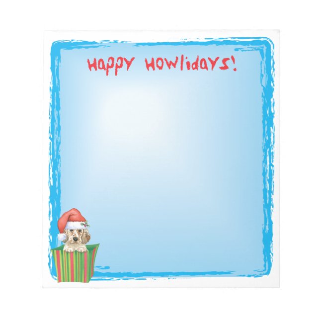 Happy Howlidays English Setter Notepad (Front)
