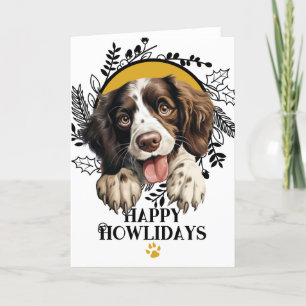 Happy Howlidays English Springer Spaniel Christmas Holiday Card