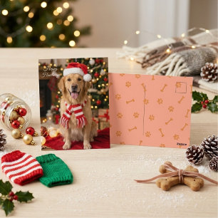 Happy Howlidays Festive Golden Retriever Postcard