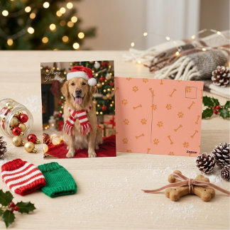 Happy Howlidays Festive Golden Retriever Postcard