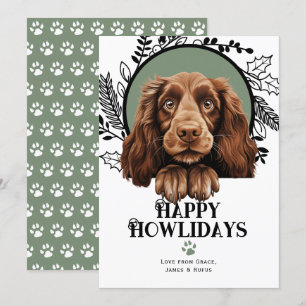 Happy Howlidays Field Spaniel Dog Christmas Holiday Card
