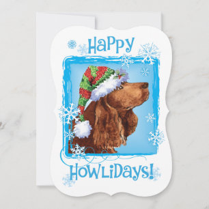 Happy Howlidays Field Spaniel Holiday Card