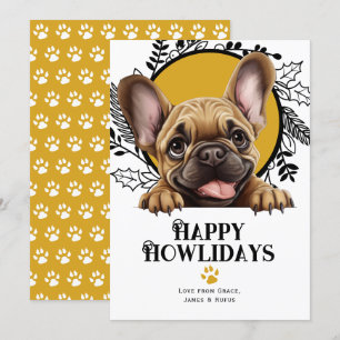 Happy Howlidays French Bulldog Dog Christmas Holiday Card