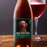 Happy Howlidays From Dog Photo Christmas  Wine Label<br><div class="desc">This design was created though digital art. It may be personalized in the area provided or customizing by choosing the click to customize further option and changing the name, initials or words. You may also change the text colour and style or delete the text for an image only design. Contact...</div>