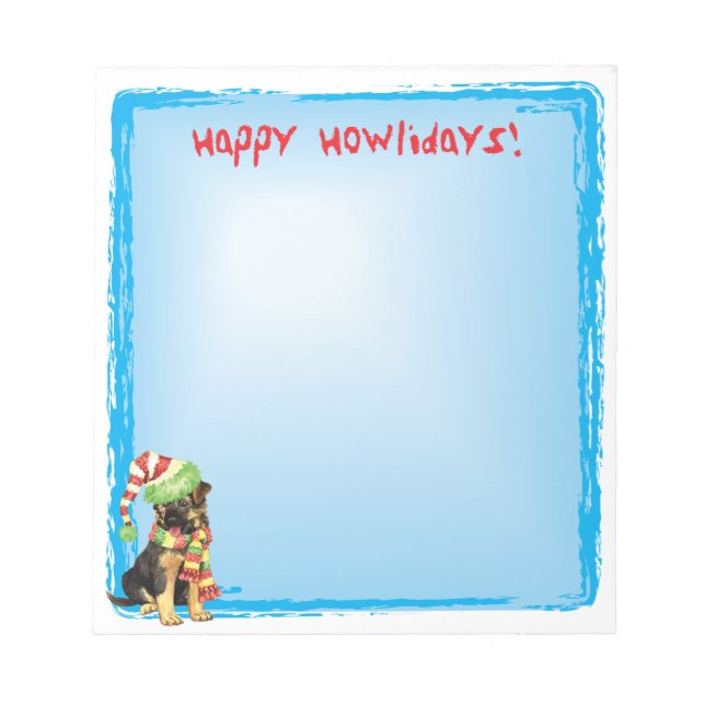 Happy Howlidays German Shepherd Notepad (Front)