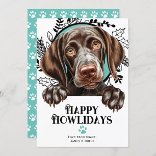 Happy Howlidays German Shorthaired Pointer Holiday Card