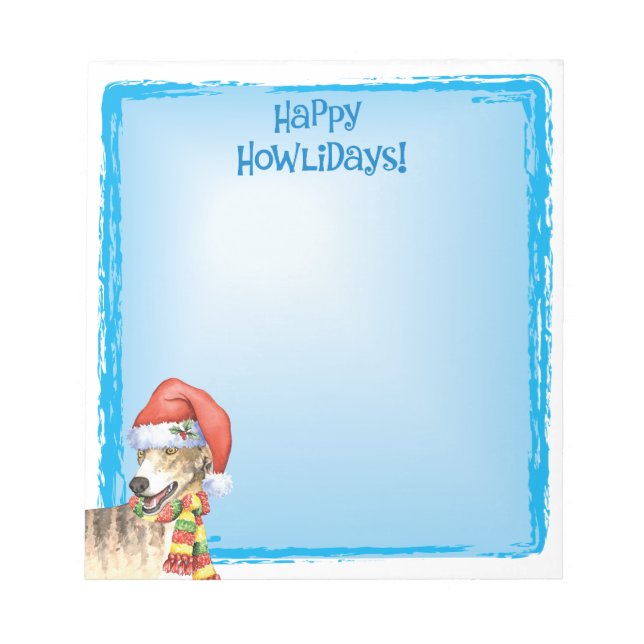 Happy Howlidays Greyhound Notepad (Front)