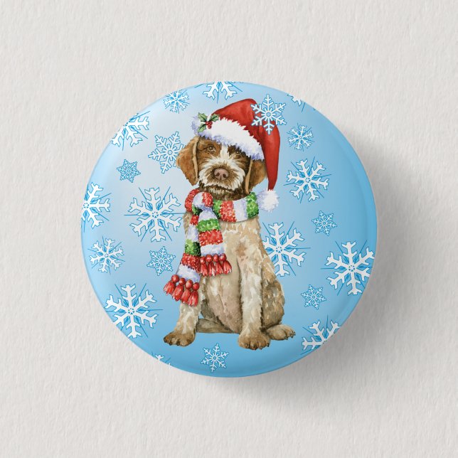 Happy Howlidays Griffon 1 Inch Round Button (Front)