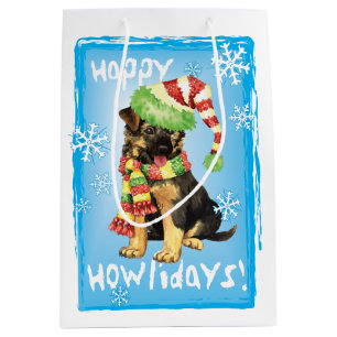 Happy Howlidays GSD Medium Gift Bag