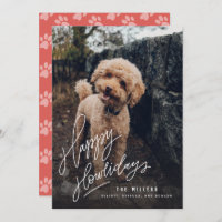 Happy Howlidays Hand-lettered | Pet Dog Photo