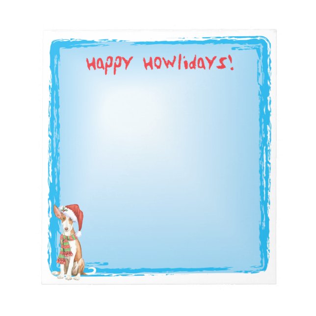 Happy Howlidays Ibizan Hound Notepad (Front)