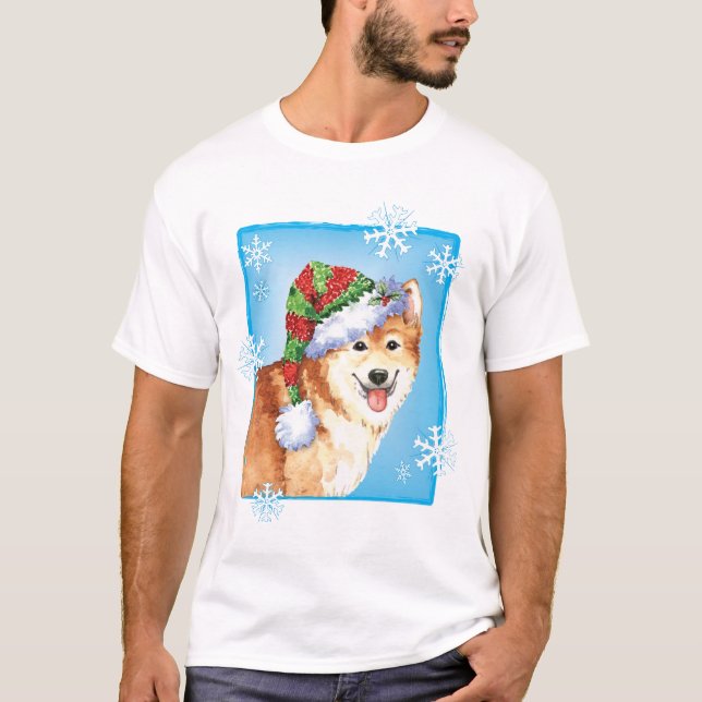 Happy Howlidays Icelandic Sheepdog T-Shirt (Front)