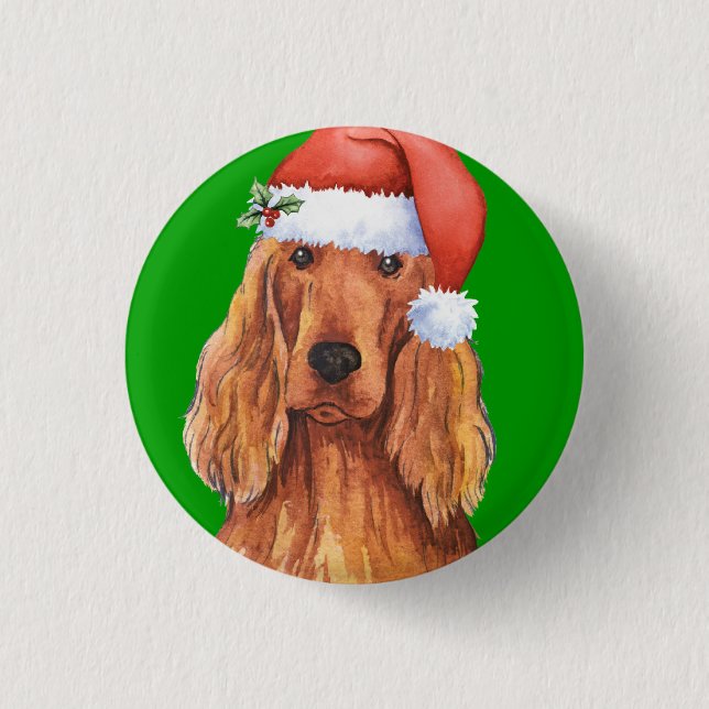 Happy Howlidays Irish Setter 1 Inch Round Button (Front)