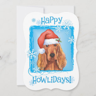 Happy Howlidays Irish Setter Holiday Card