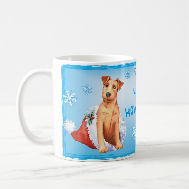 Happy Howlidays Irish Terrier Mug (Left)