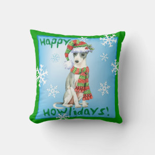 Happy Howlidays Italian Greyhound Throw Pillow
