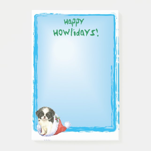Happy Howlidays Japanese Chin Post-it Notes (Front)