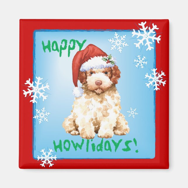 Happy Howlidays Lagotto Romagnolo Magnet (Devant)