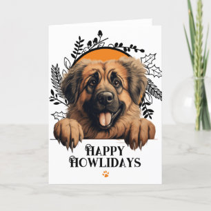 Happy Howlidays Leonberger Dog Christmas Holiday Card
