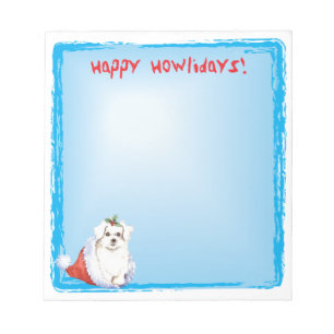 Happy Howlidays Maltese Notepad
