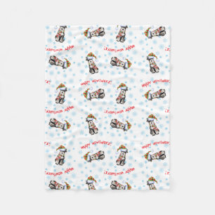 Happy Howlidays Miniature Schnauzer Fleece Blanket