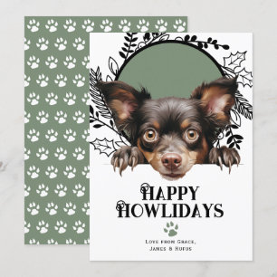 Happy Howlidays Mudi Dog Christmas Holiday Card