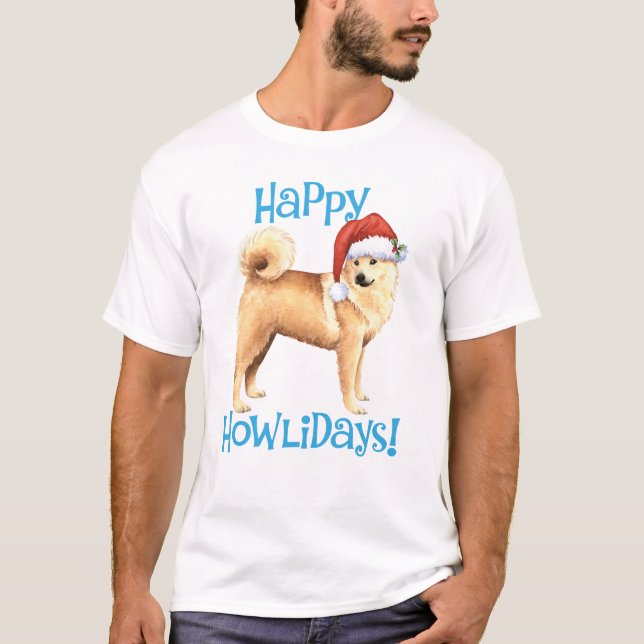 Happy Howlidays Norwegian Buhund T-Shirt (Front)