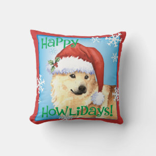 Happy Howlidays Norwegian Buhund Throw Pillow