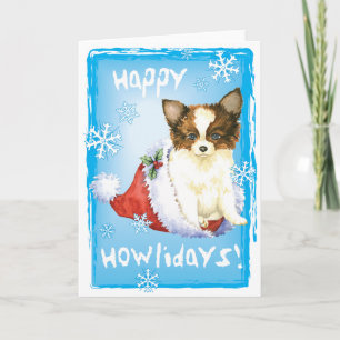 Happy Howlidays Papillon Holiday Card