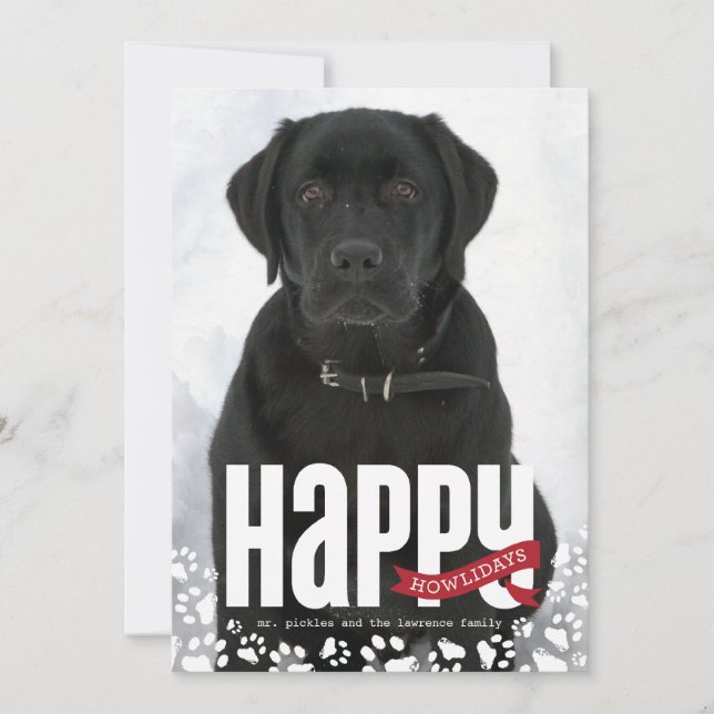 Happy Howlidays Pet Christmas Photo Card (Front)