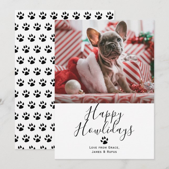 Happy Howlidays Pet Dog Christmas Card (Front/Back)