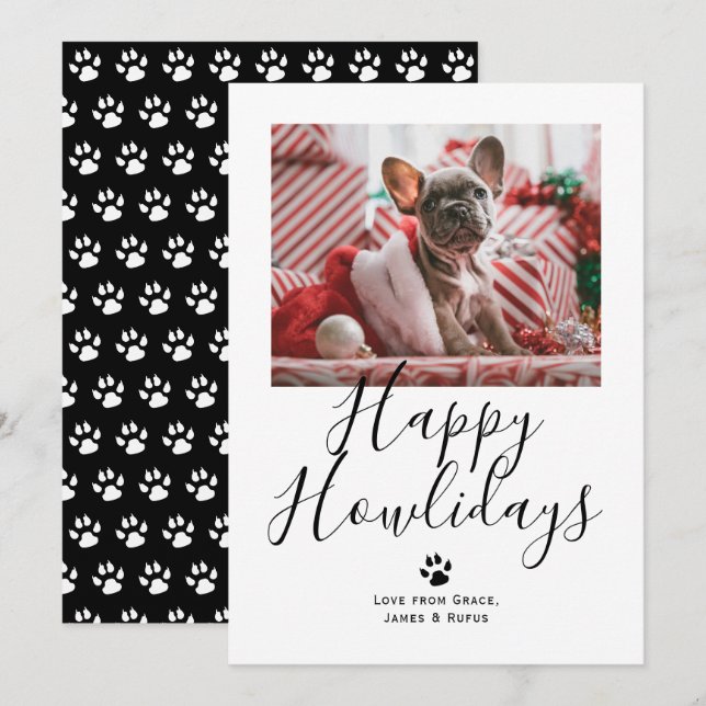 Happy Howlidays Pet Dog Christmas Holiday Card (Front/Back)