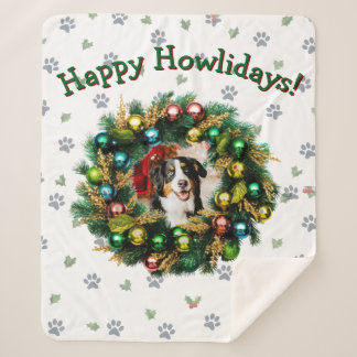 Happy Howlidays Photo Card Sherpa Blanket