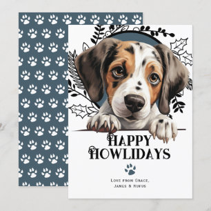 Happy Howlidays Pointer Dog Christmas Holiday Card