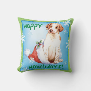 Happy Howlidays Pointer Throw Pillow