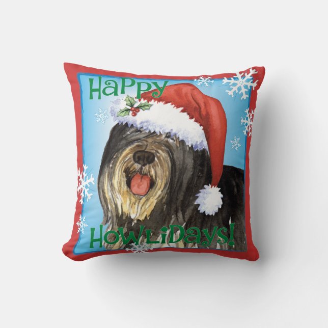 Happy Howlidays PON Throw Pillow (Front)