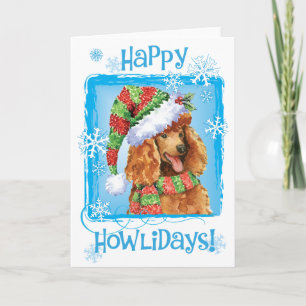 Happy Howlidays Poodle Holiday Card
