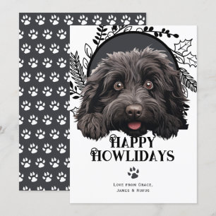 Happy Howlidays Puli Dog Christmas Holiday Card
