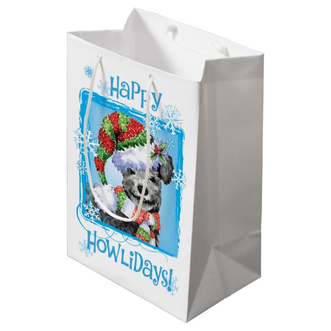 Happy Howlidays Pumi Medium Gift Bag (Front Angled)