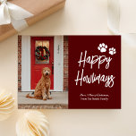 Happy Howlidays Red Calligraphy Pet Photo Holiday Card<br><div class="desc">Happy Howlidays Red Gold Calligraphy Pet Photo Holiday Card. Send customizable and personalized holiday greetings to friends,  colleagues and family in simple,  chic,  elegant and modern photo design festive,  natural minimalist style cards! Below the calligraphy features your custom greeting message in modern typography.</div>