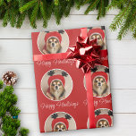 Happy Howlidays Red Dog Pet Photo Wrapping Paper<br><div class="desc">Happy Howlidays Red Dog Pet Photo Wrapping Paper. Personalize the gift wrap with your dog`s photo. You can change the text.</div>