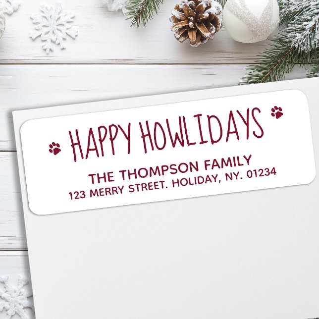 Happy Howlidays Red Pet Amoureux des chiens Modern (Créateur téléchargé)