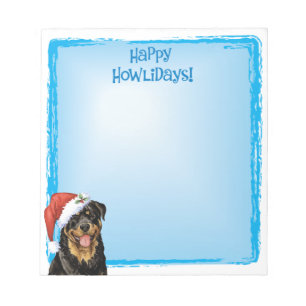 Happy Howlidays Rottweiler Notepad