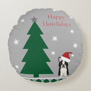 Happy Howlidays Round Pillow